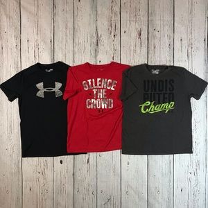 Boys Large Trio Under Armour Tees.